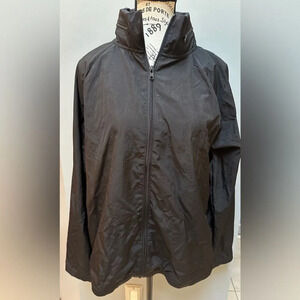 Pink Victoria Secret black windbreaker NWT.  Size Med